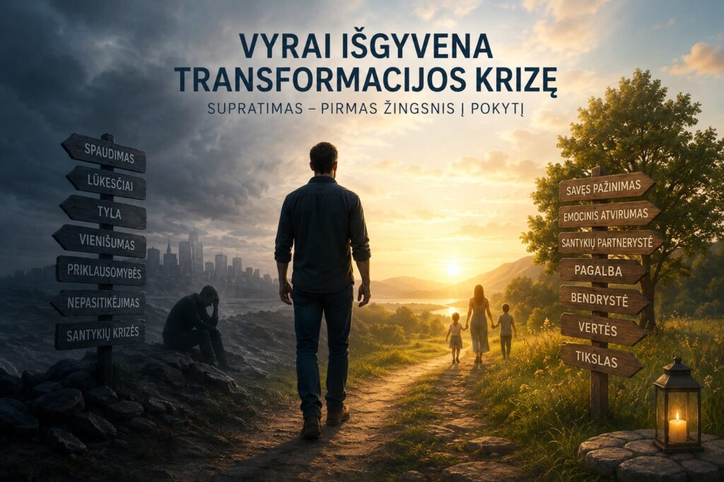 Vyrai išgyvena transformacijos krizę Porų psichologas Mykolas Truncė: Nacionalinė vyrų diena – proga ne tik sveikinti, bet ir geriau suprasti vyrus 
